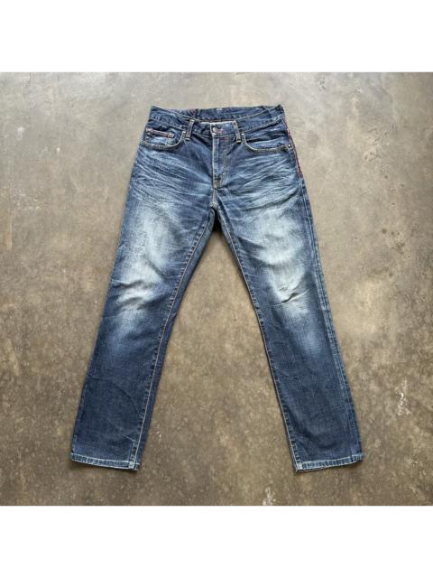 Other Designers Vintage Edwin Blue Trip Distressed Faded Denim Jean Pant W30