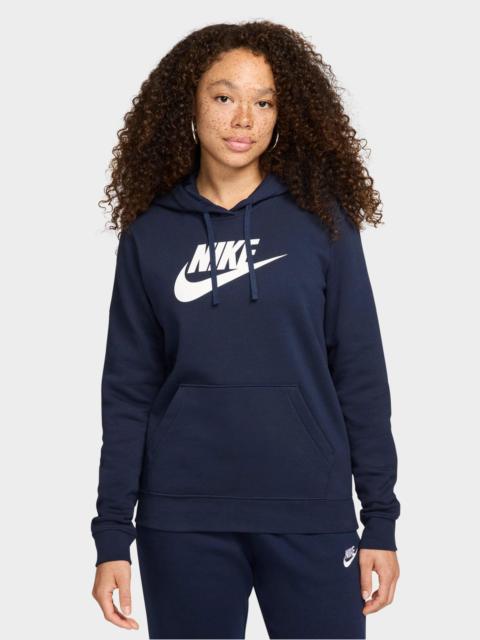 Nike WOMEN'S NIKE SPORTSWEAR LOGO CLUB FLEECE PULLOVER HOODIE
