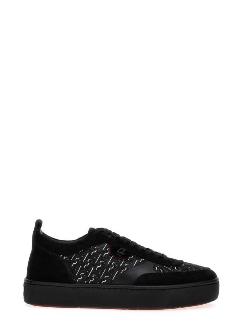 Christian Louboutin Mens Black Loubishark Leather-blend Trainers