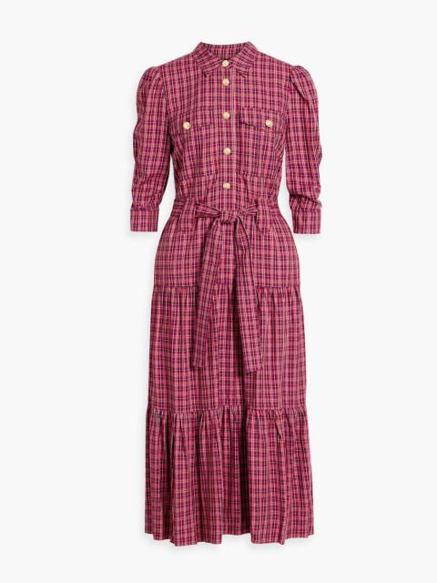 DEREK LAM 10 CROSBY Belted checked woven midi dress