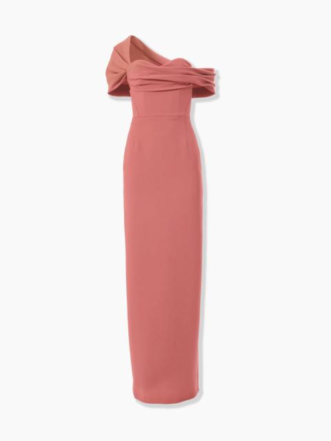 CAROLINA HERRERA Draped Off-Shoulder Column Gown