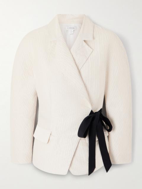 Lanvin Belted Textured-satin Jacket