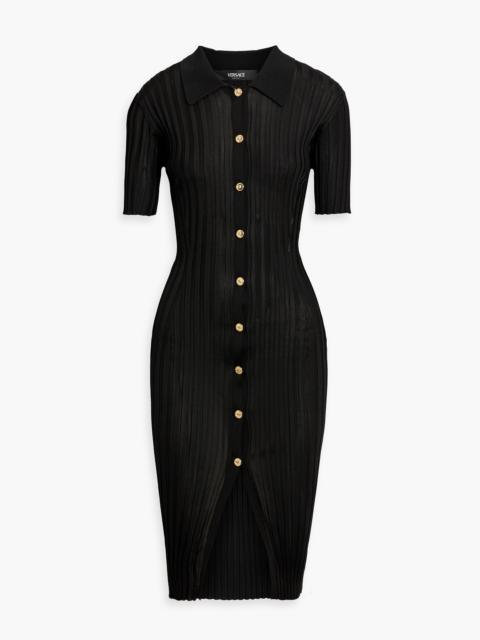 VERSACE Ribbed-knit dress