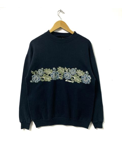 Other Designers Surf Style - Local Motion Sweatshirt Flower Print Navy Large