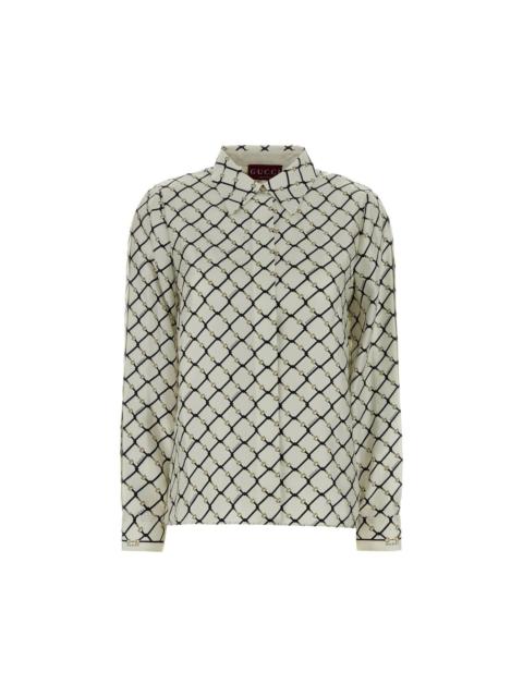 GUCCI GUCCI Silk Shirt New & Authentic (Women's size:IT 42;)