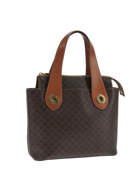 CELINE CELINE Macadam Canvas Hand Bag Pvc Leather Brown Gold