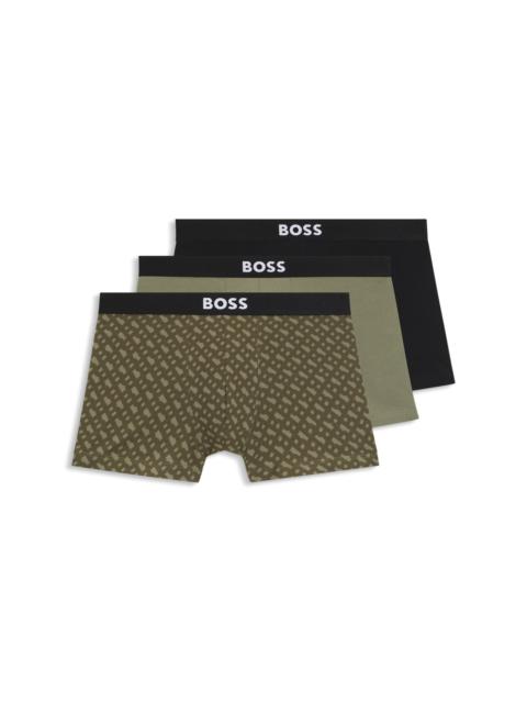 BOSS THREE-PACK OF STRETCH TRUNKS IN COTTON
