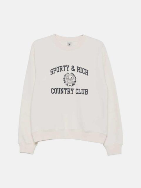 Sporty & Rich ST09876218WH37-3911 VARSITY CREST CREWNECK