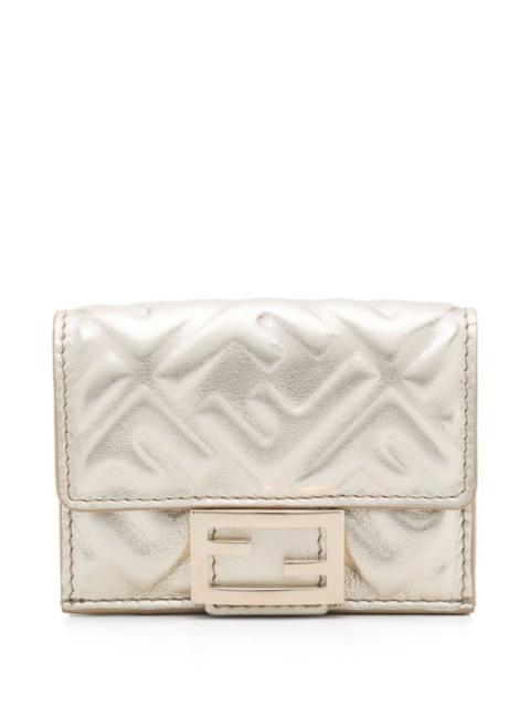 FENDI Fendi Women Embossed Ff Motif Baguette Micro Trifold Wallet