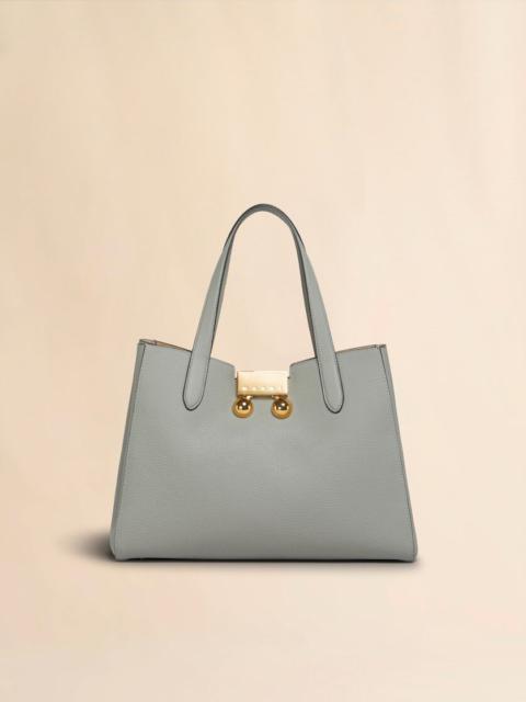 Marni GREY LEATHER TRUNKAROO TOTE HANDBAG