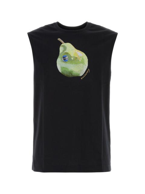 Burberry Black stretch cotton tank top