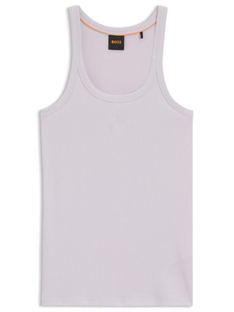BOSS RACER-BACK TANK TOP IN STRETCH COTTON