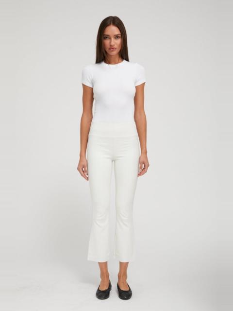 SPRWMN WHITE LEATHER CROP FLARE