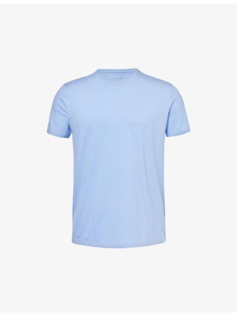 Derek Rose Basel short-sleeved stretch-woven pyjama top