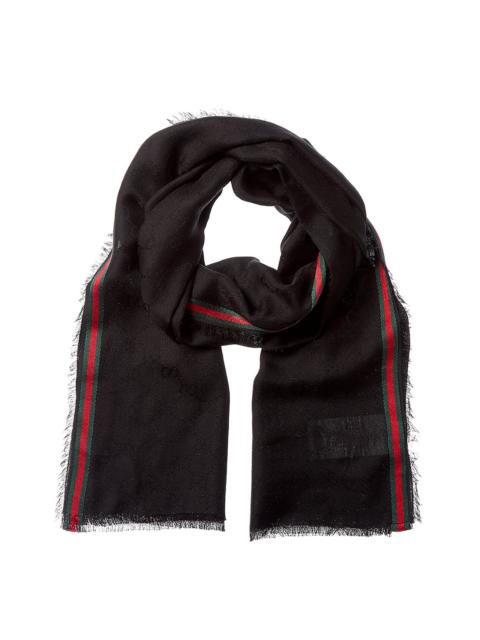 GUCCI Gucci GG Web Silk-Blend Scarf