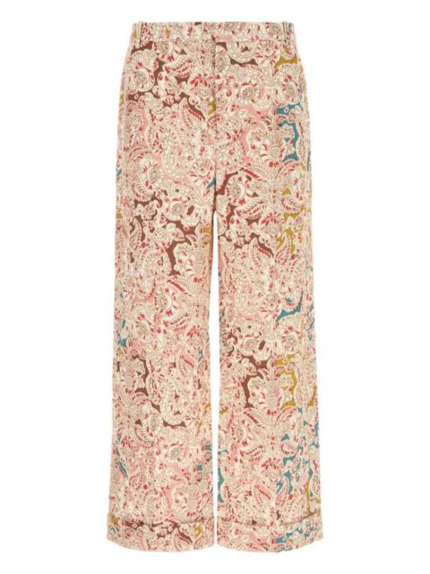 Valentino paisley-print hemp trousers