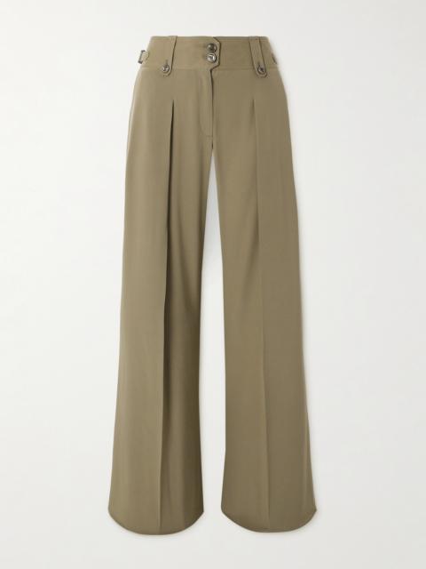 TOM FORD Pleated Silk Crepe De Chine Straight-leg Pants