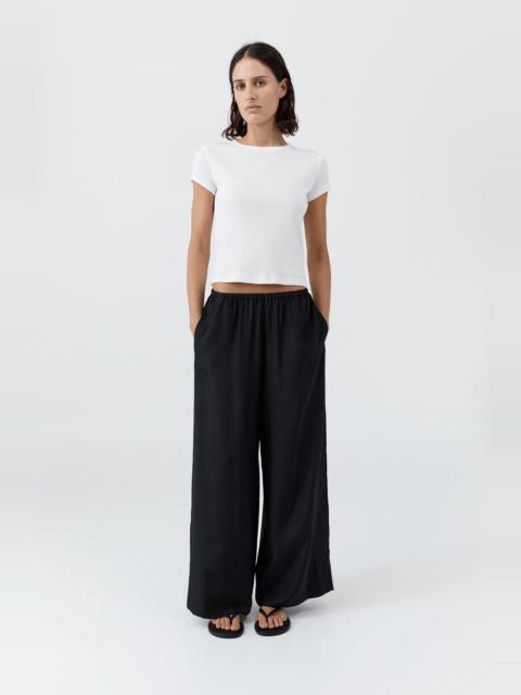 ST. AGNI Silk Grid Relaxed Pants - Black