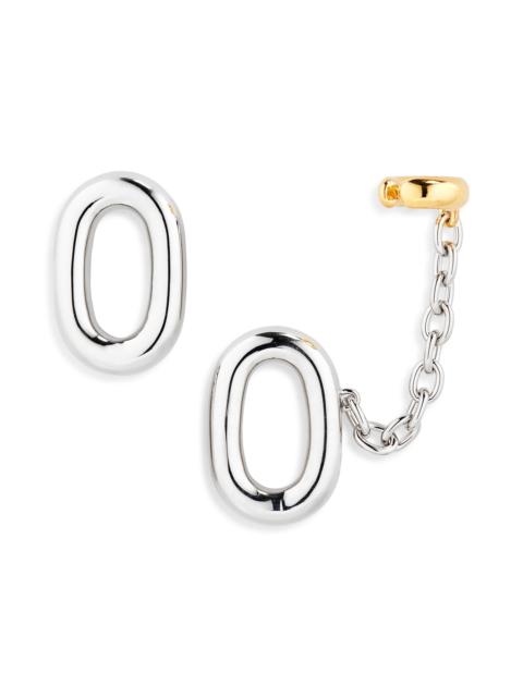 rabanne Rabanne XL Link Earrings With Attached Ear Cuff in Silver /Gold at Nordstrom