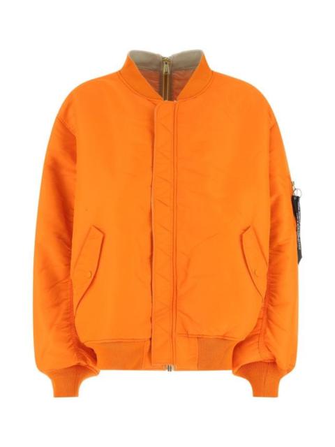 VETEMENTS Vetements Unisex Orange Nylon Reversible Padded Giubbino Oversize Imbottito Reversibile In Nylon Ove