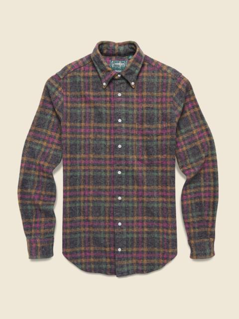 Gitman Vintage Brushed Cotton Check Shirt - Pink/Orange