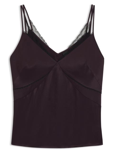 BOSS SATIN CAMISOLE TOP WITH LACE TRIMS