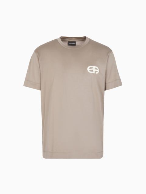 EMPORIO ARMANI Lyocell-blend jersey T-shirt with ASV EA logo raised embroidery