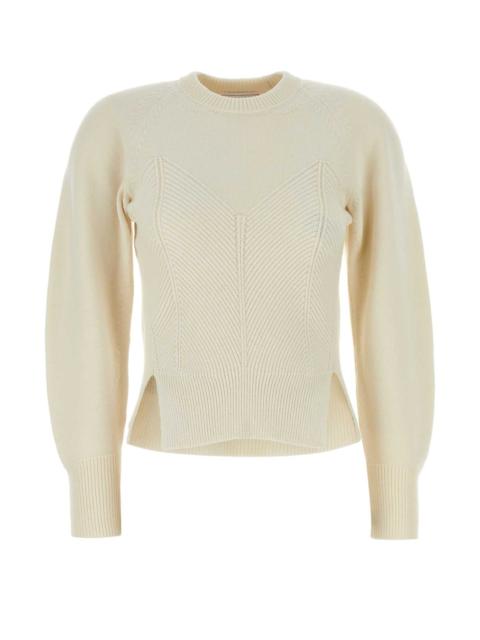 Alexander McQueen Alexander Mcqueen Women Ivory Wool Blend Sweater