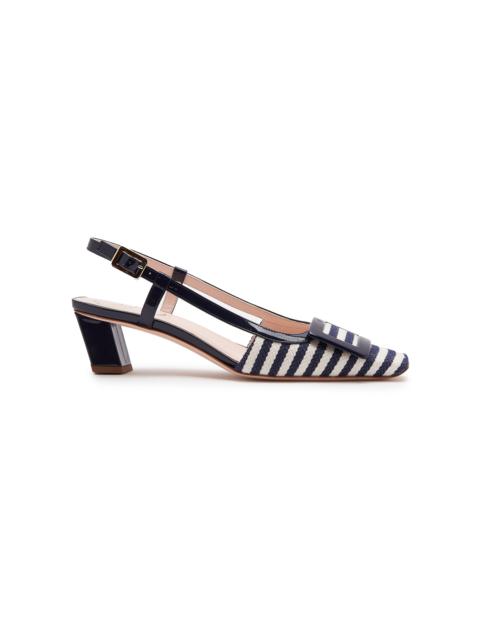 Roger Vivier Belle Vivier Lacquered Buckle Slingback Pumps stripe
