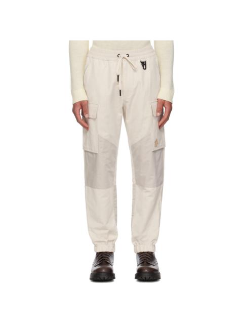 Moncler Grenoble Moncler x FRGMT Hiroshi Fujiwara Beige Cotton & Linen Jogging Cargo Pants