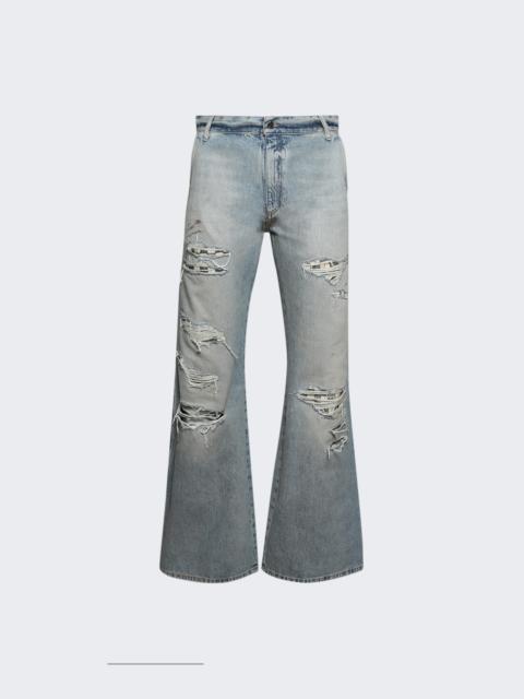 AMIRI Checkered Repair Bootcut Jean Aged Indigo
