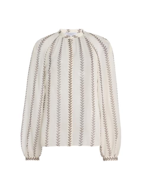 GABRIELA HEARST Gian Boot-Striped Silk Top stripe