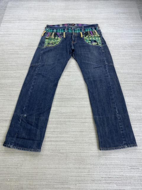 Hysteric Glamour Vintage Sorridere Double Waist Multicolor Denim Pants