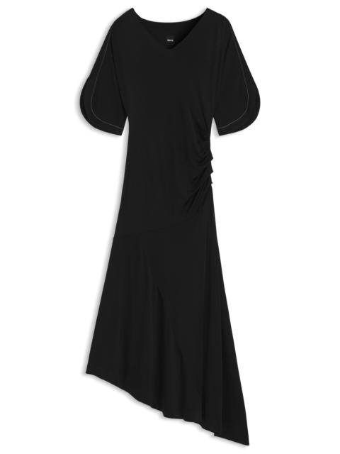 BOSS JERSEY DRESS WITH SLIT SLEEVES