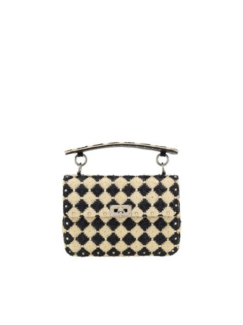Valentino Valentino Garavani Two-Tone Raffia Medium Rockstud Spike Handbag