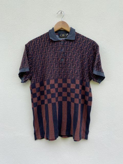 Other Designers Vintage - Fendi Monogram Polo Shirt Made in Italy