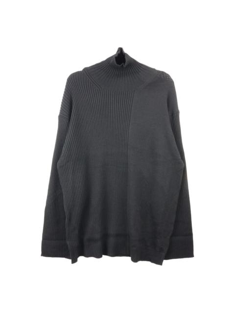 contrast-rib wool jumper