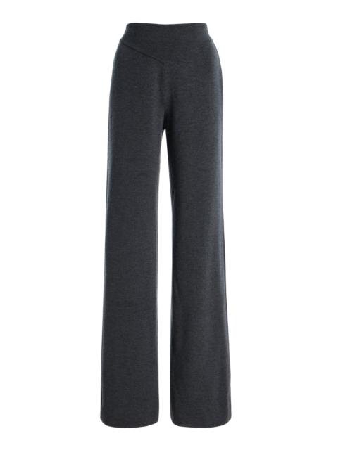 AYA MUSE Rye Knit Wool-Silk Pants grey
