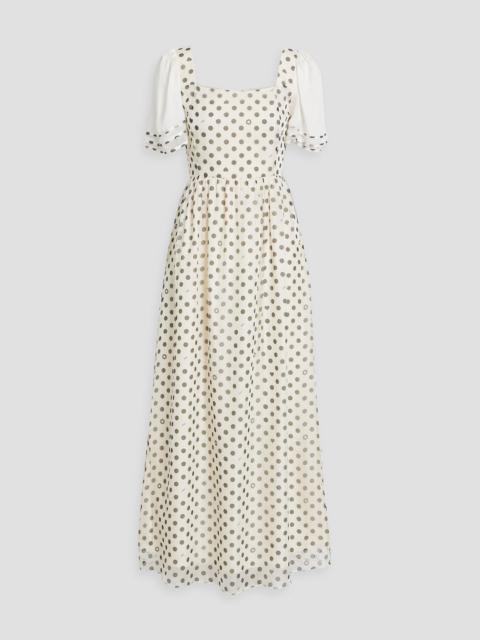 Other Designers Fromer polka-dot silk-chiffon maxi dress