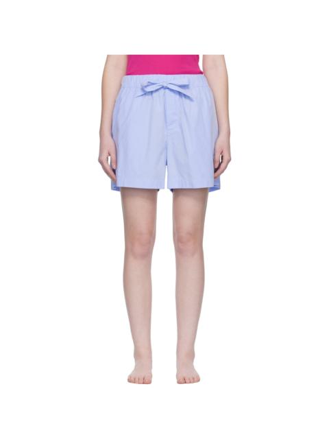 TEKLA Blue Poplin Pyjama Shorts