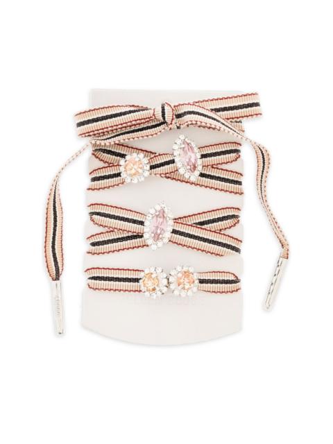 Golden Goose striped-pattern crystal-appliqué shoelaces