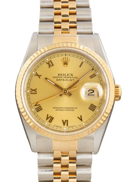 ROLEX Used Rolex Datejust Two Tone 16233 Champagne Roman Dial