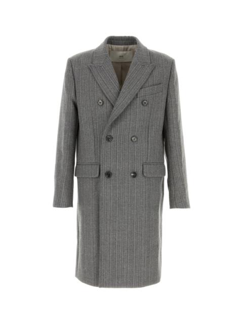 AMI Paris Grey wool blend coat