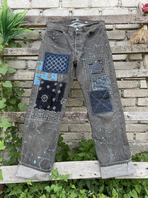 Levi's Levis 501 Sashiko Patchwork Reworked Painter Denim Jeans