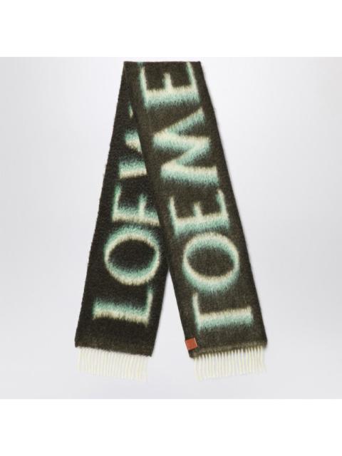 Loewe Loewe Green/White Wool And Mohair Scarf Men