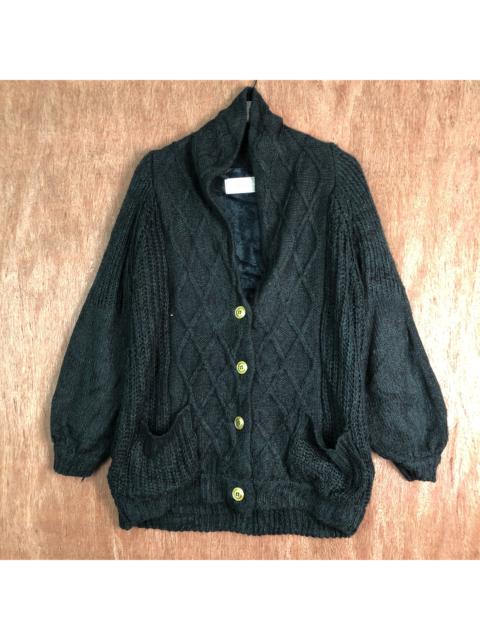 Other Designers Cardigan - Plain Crocheted Knit Sweater Fleece Inside