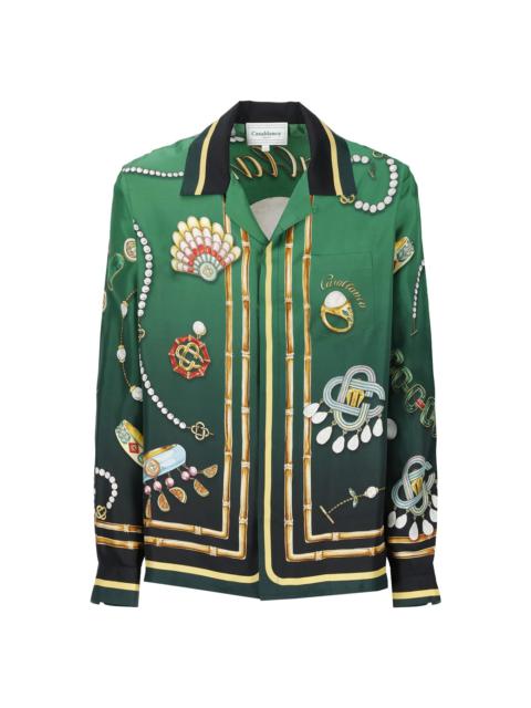 CASABLANCA Green Silk Shirt