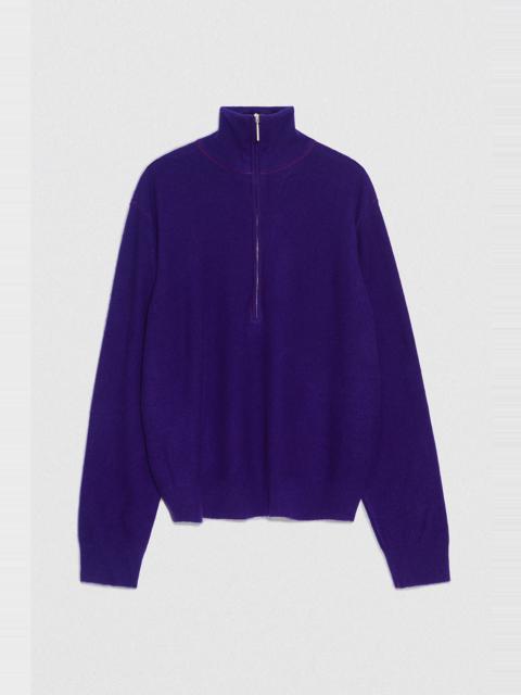 BY FAR YELENA JUMPER INDIGO PURPLE CASHMERE