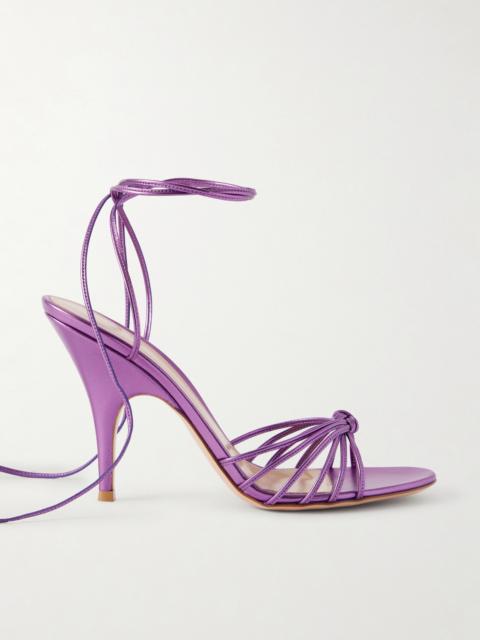 Gianvito Rossi 85 Metallic Leather Sandals