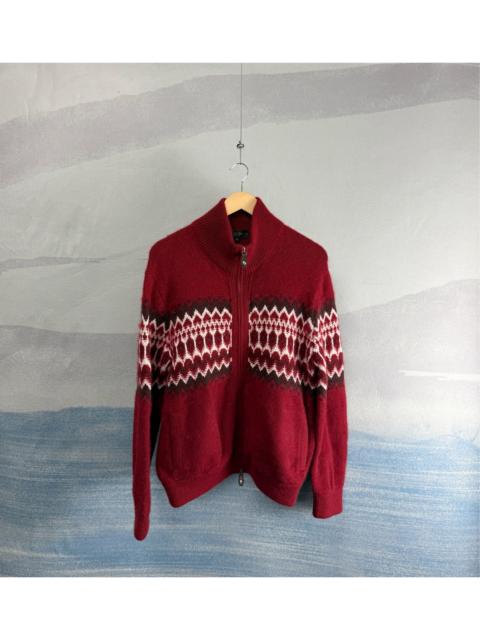 Loro Piana Loro Piana Red Fair Isle Cashmere Zip-Up Jacket